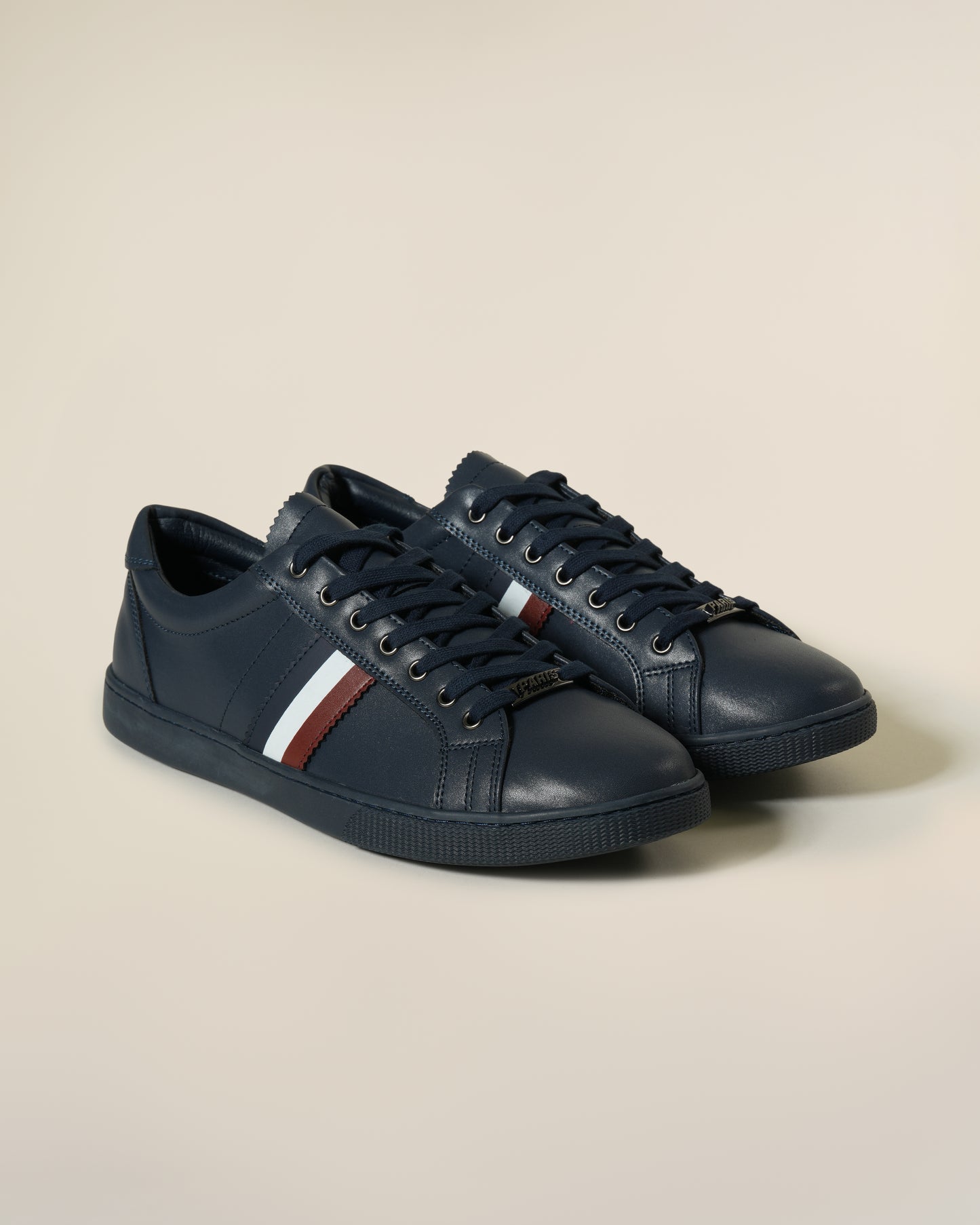 Striped Leather Sneakers