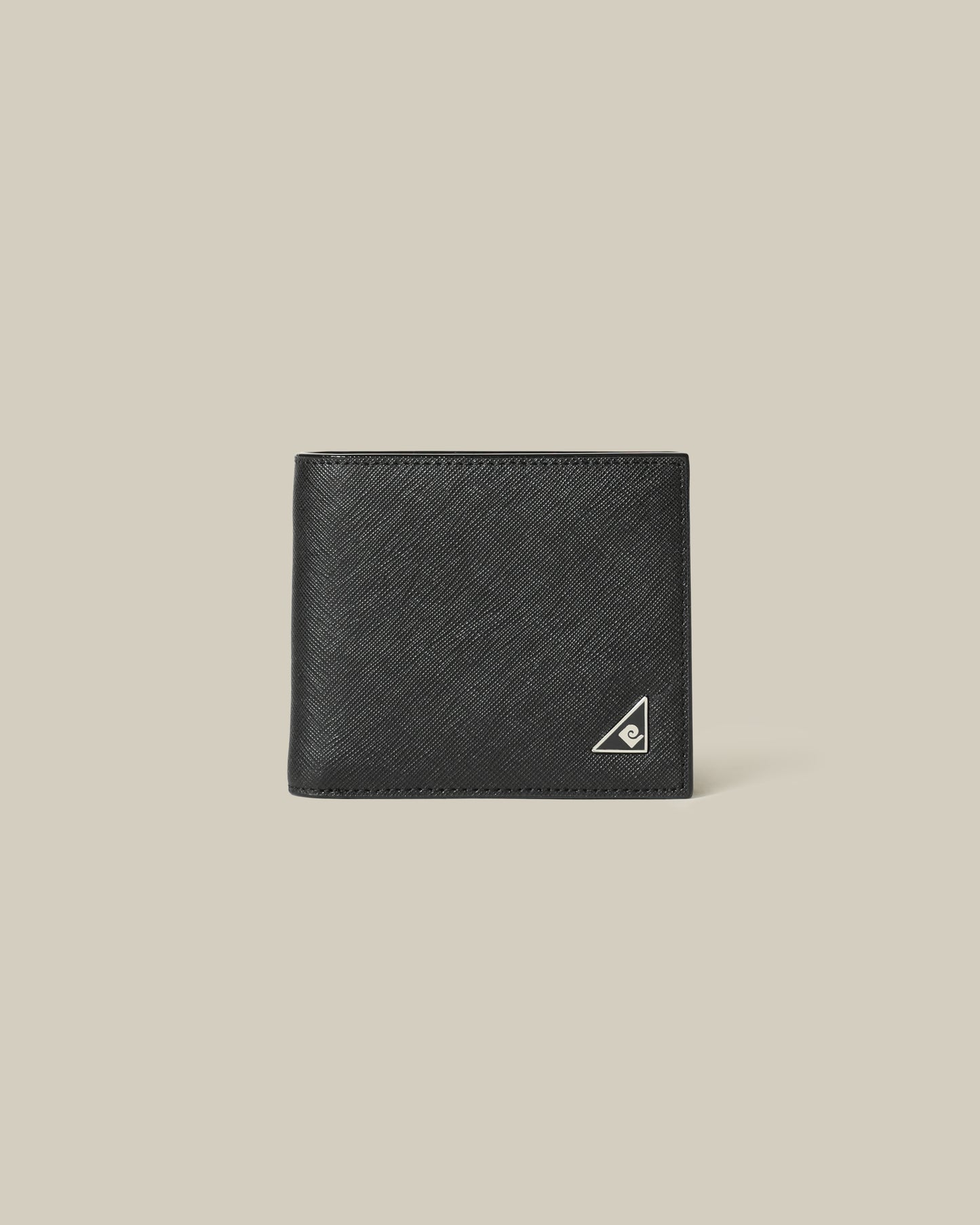 Logo Embellished Textured Wallet
