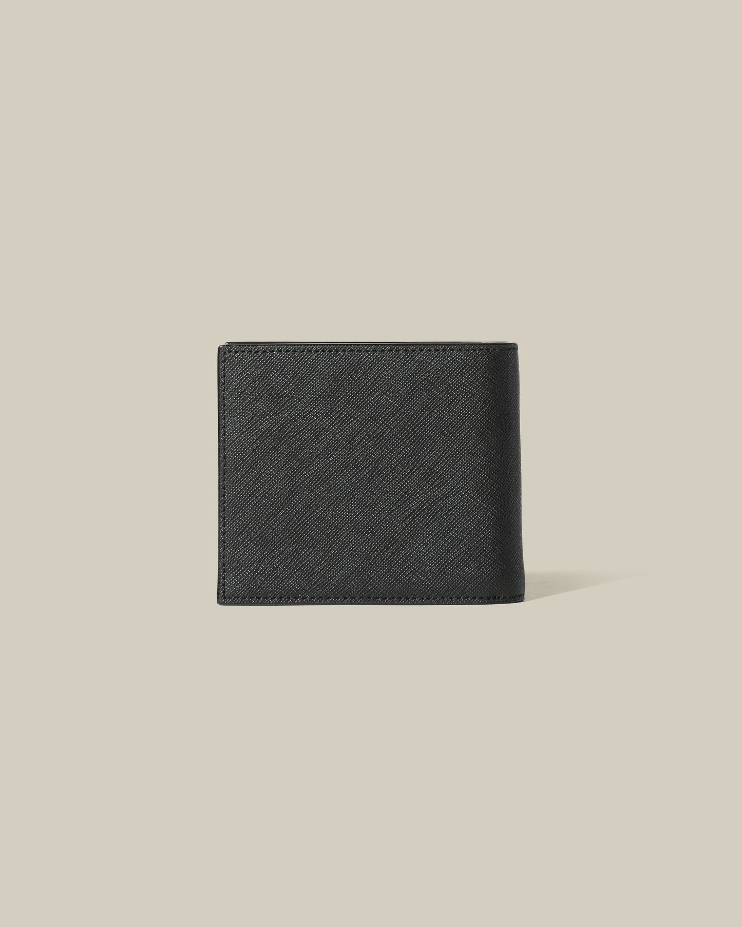 Logo Embellished Textured Wallet