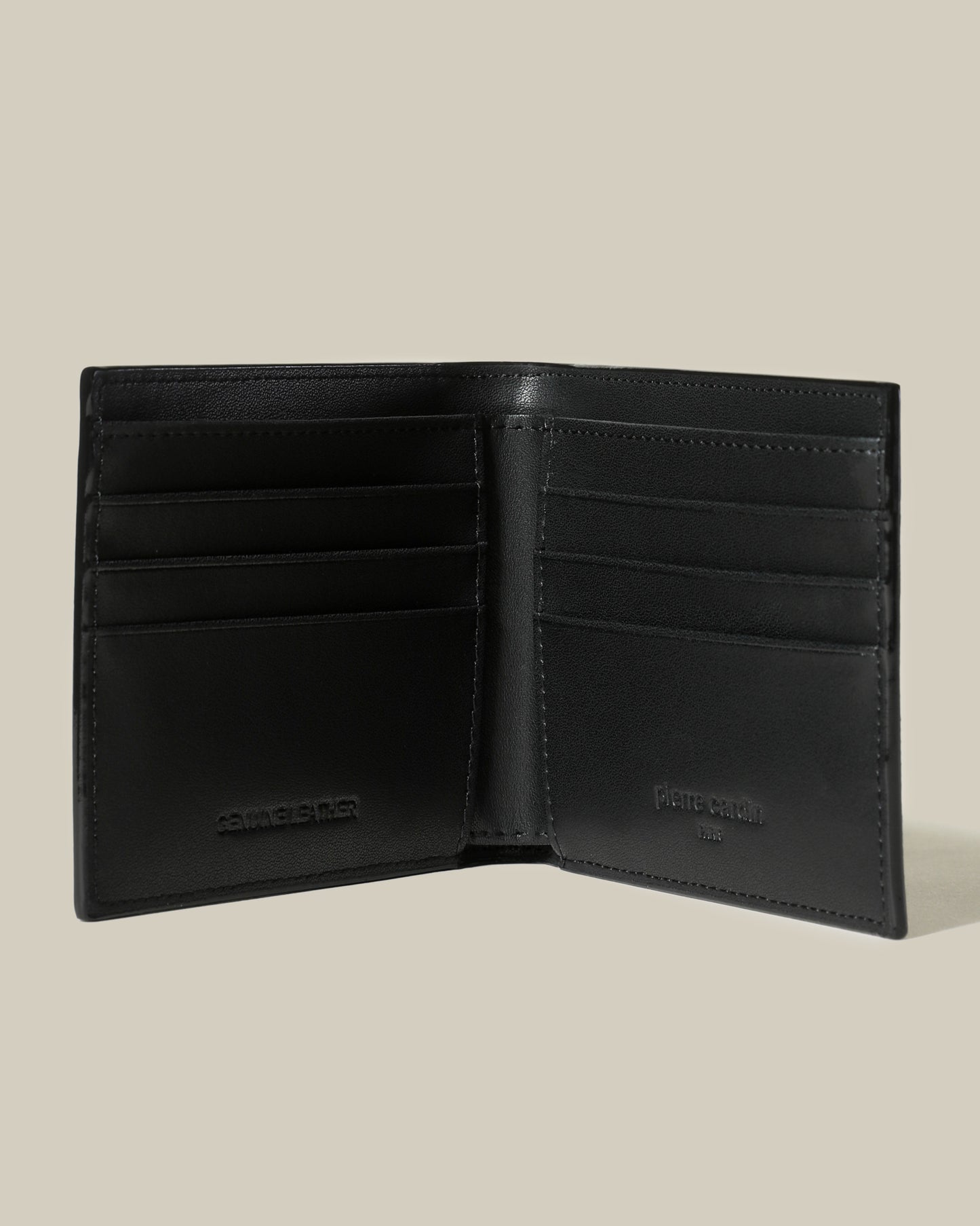 Logo Embellished Textured Wallet