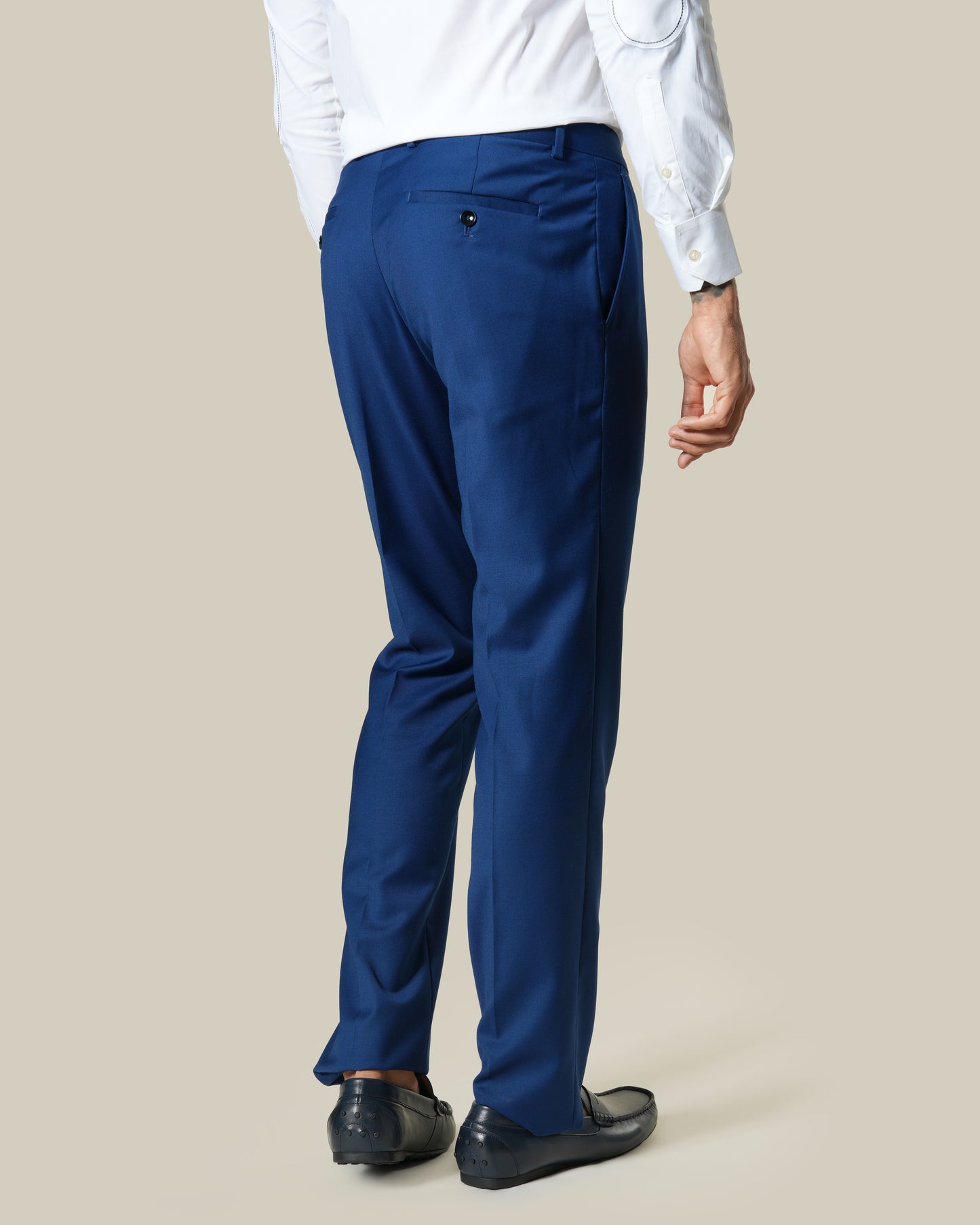 Slim Fit Navy Blue Tailored Pants