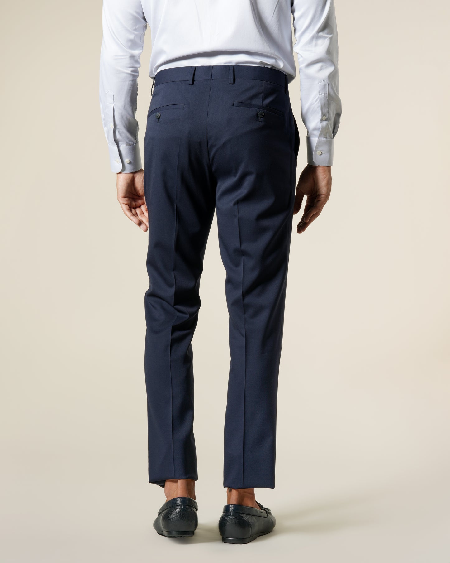 Slim Fit Striped Navy Blue Tailored Pants