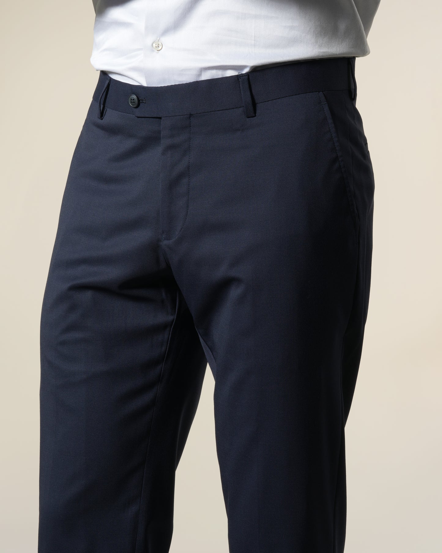 Slim Fit Striped Navy Blue Tailored Pants