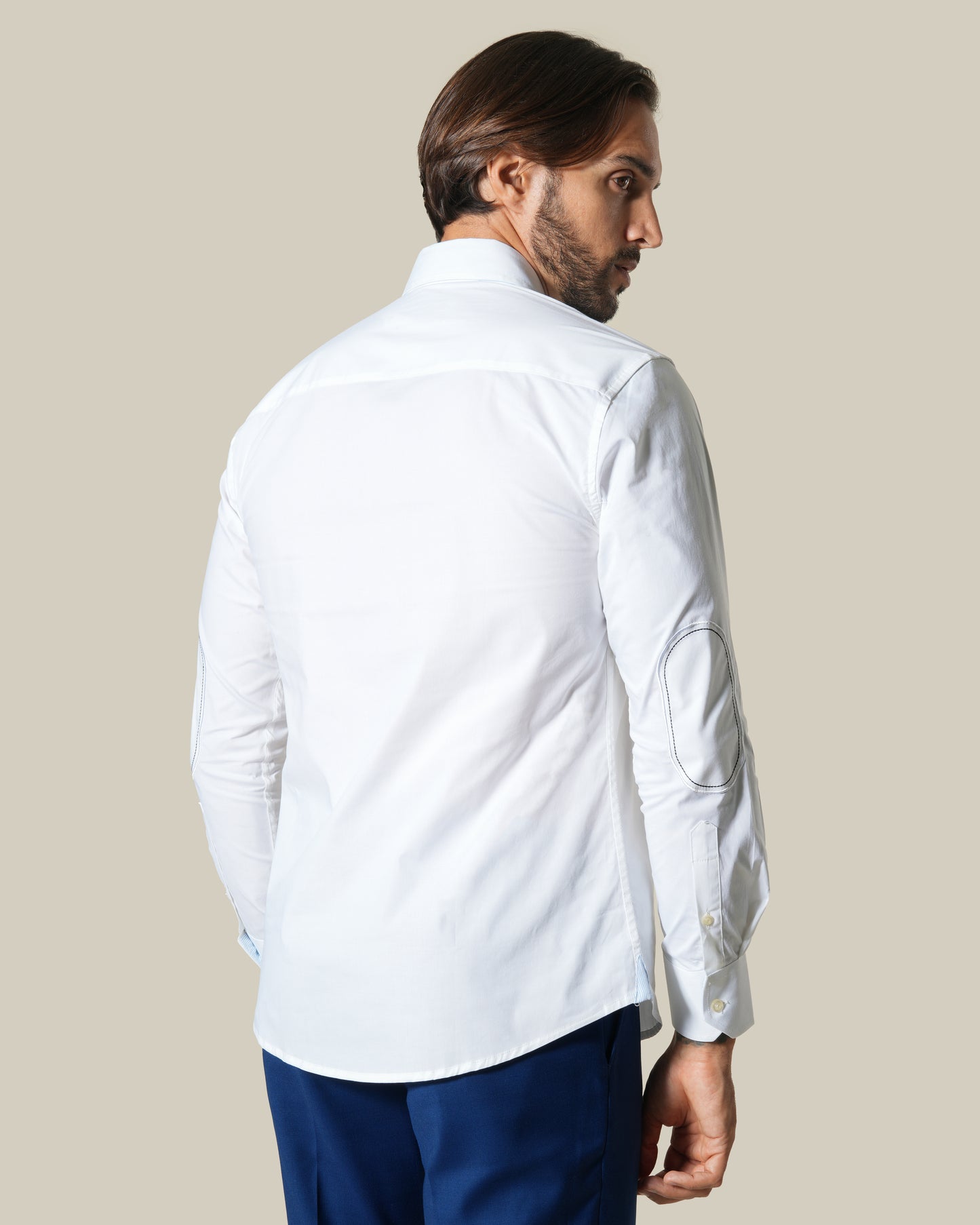Leather Patch Long Sleeve Shirt