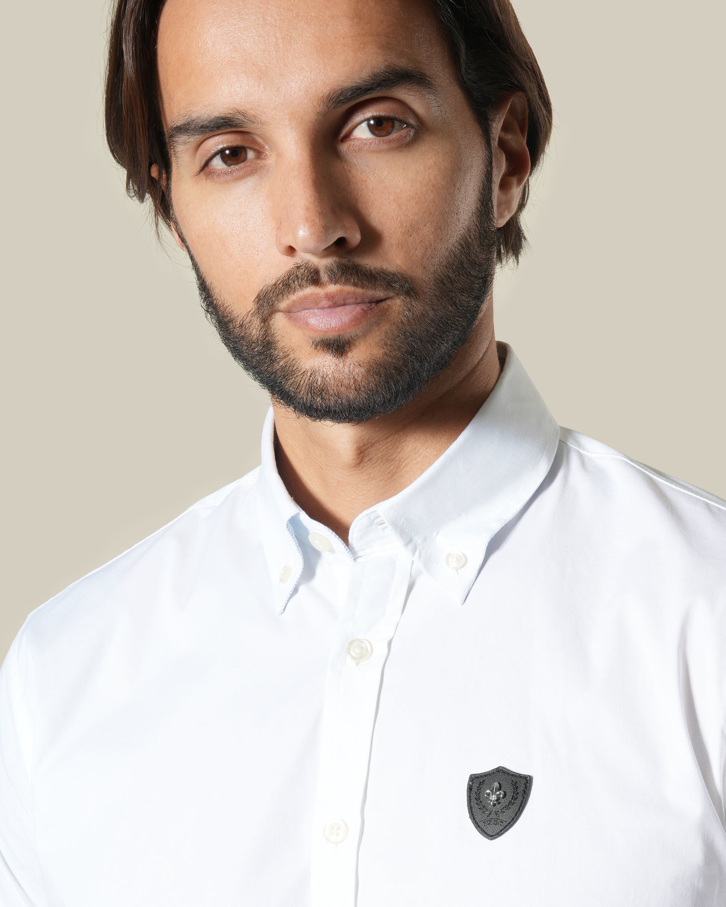 Leather Patch Long Sleeve Shirt