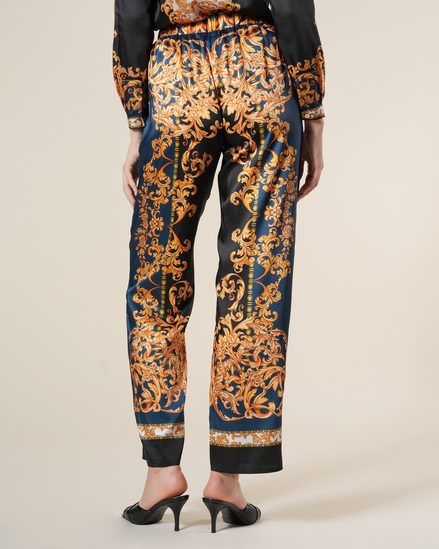 Baroque Contrast Print Pants