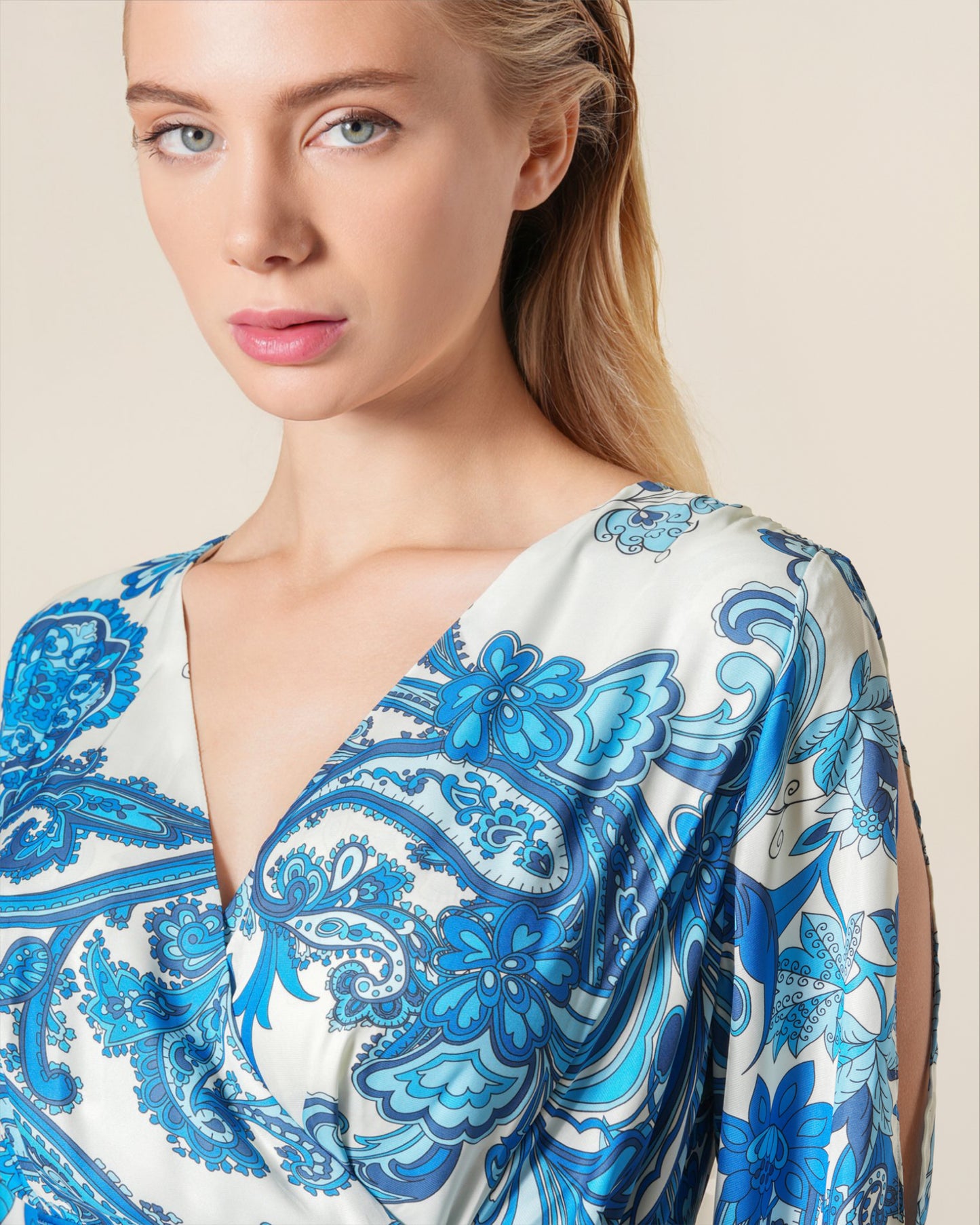 Paisley Print Wrap Maxi Dress