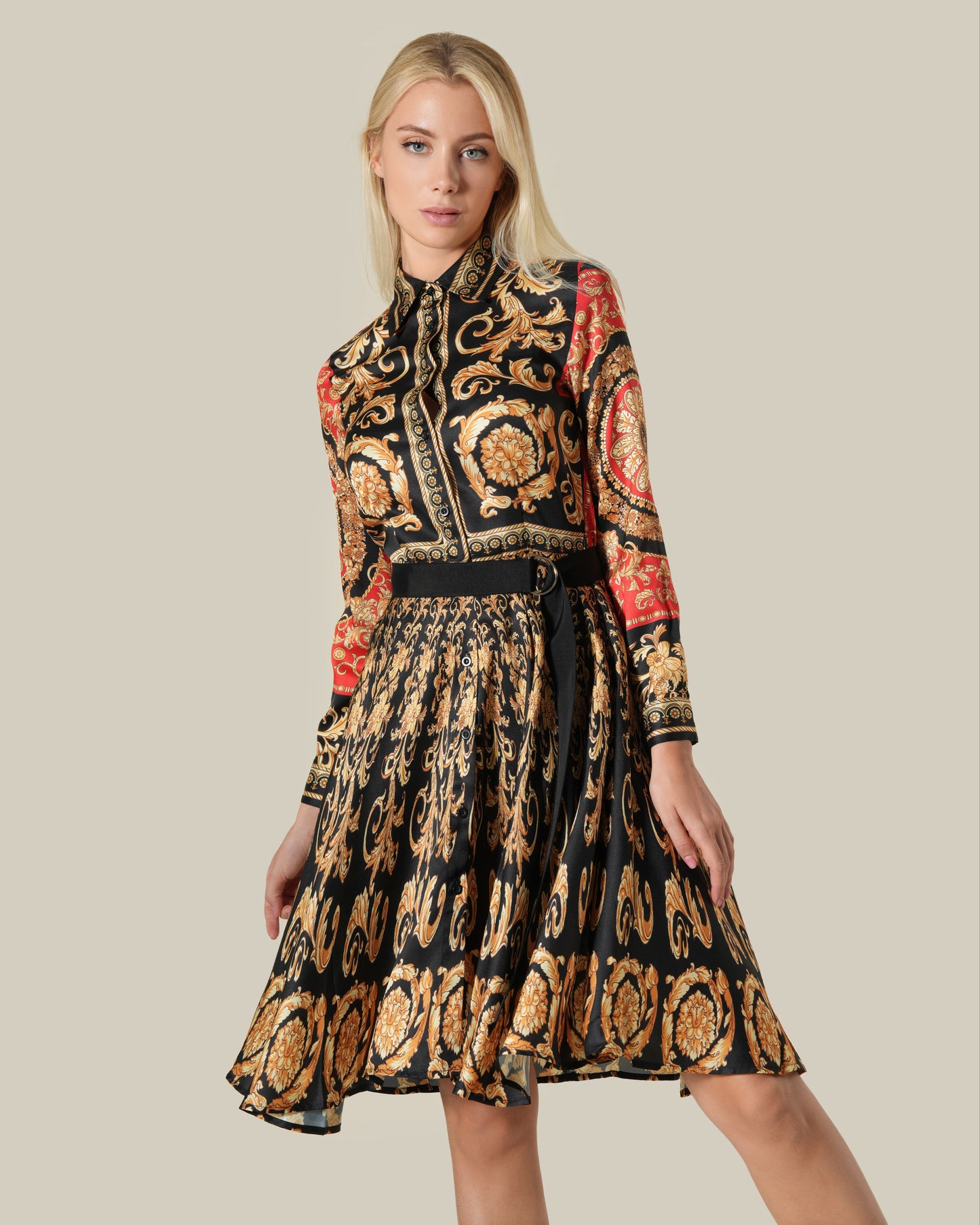 Spanish Baroque Printed Dress