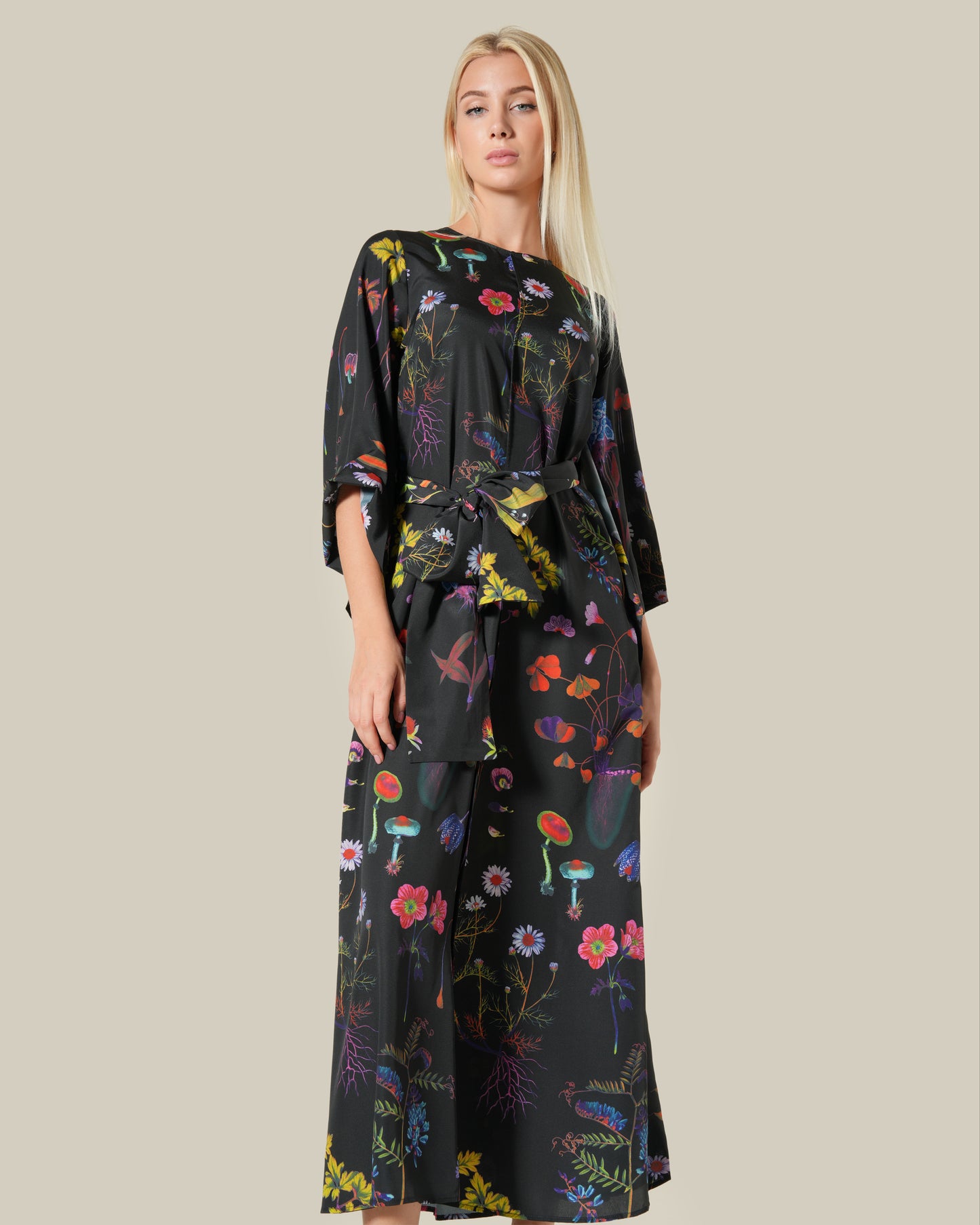 Multicolor Floral Print Maxi Dress