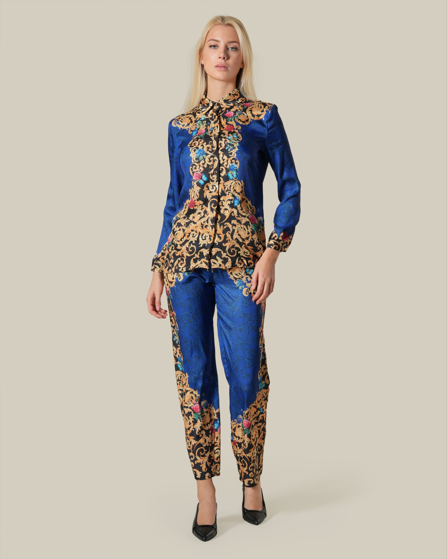 Baroque Floral Placement Printed shirt