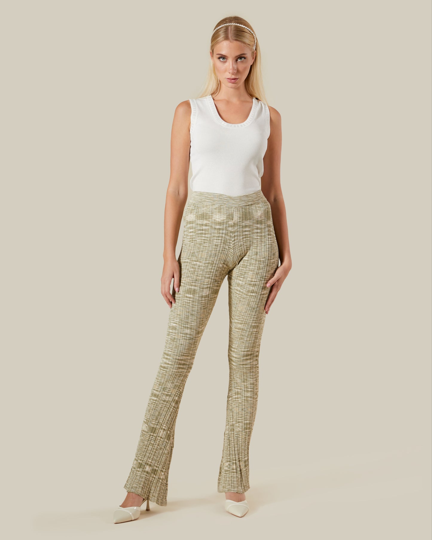 Marble Patterned Knitted Pants