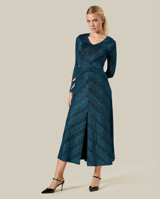 Lurex Blend Striped Maxi Dress