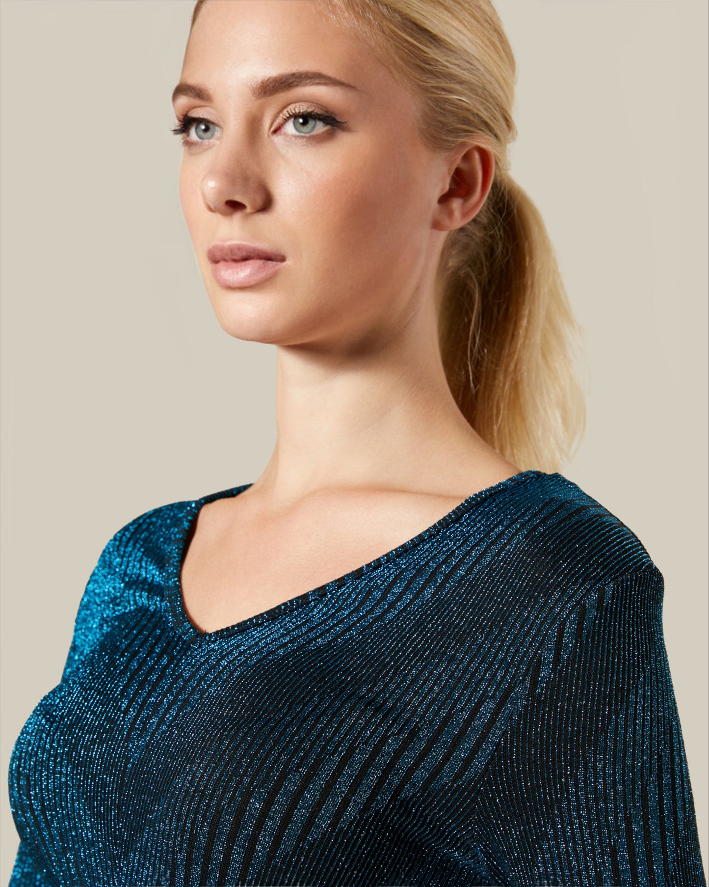 Lurex Blend Striped Maxi Dress
