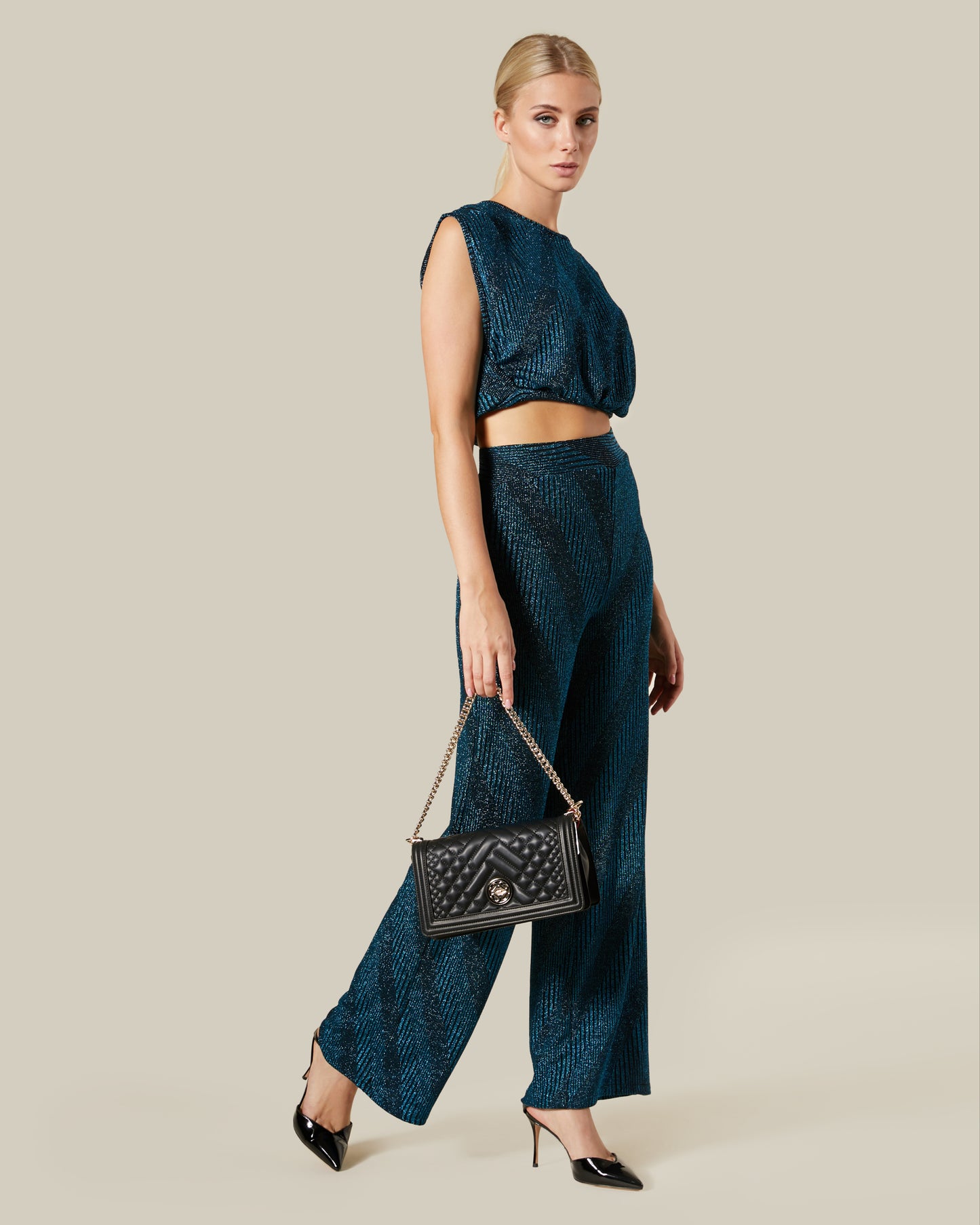 Lurex Blend Striped Pants
