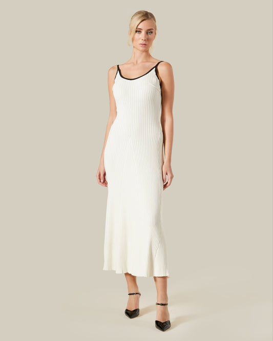 Contrast Tipping Knitted Dress