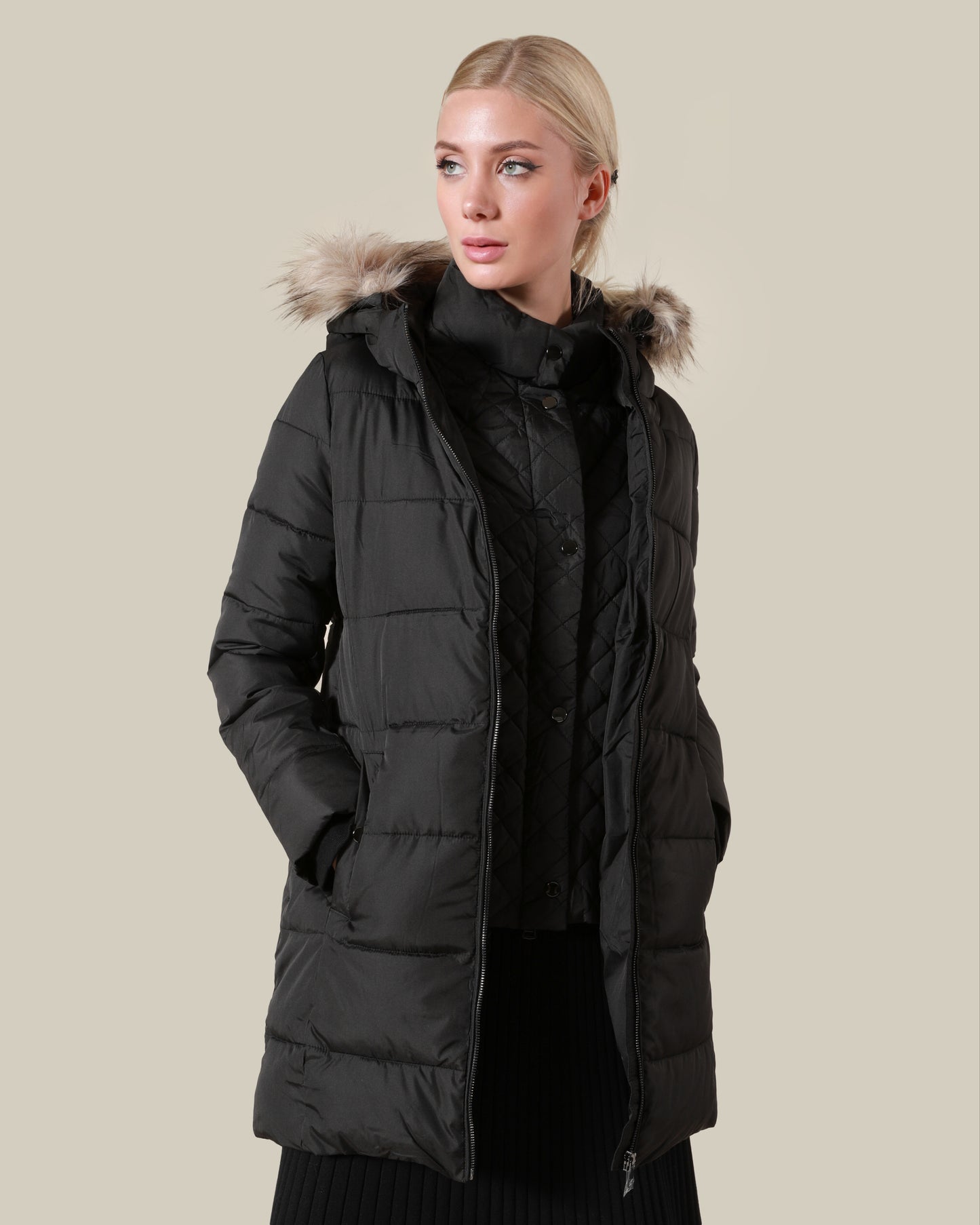 Fur-trimmed Puffer Jacket