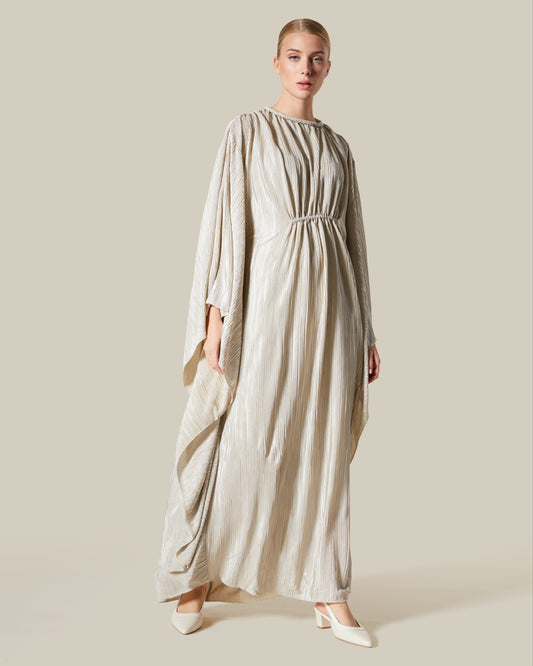 Metallic Plisse Dress