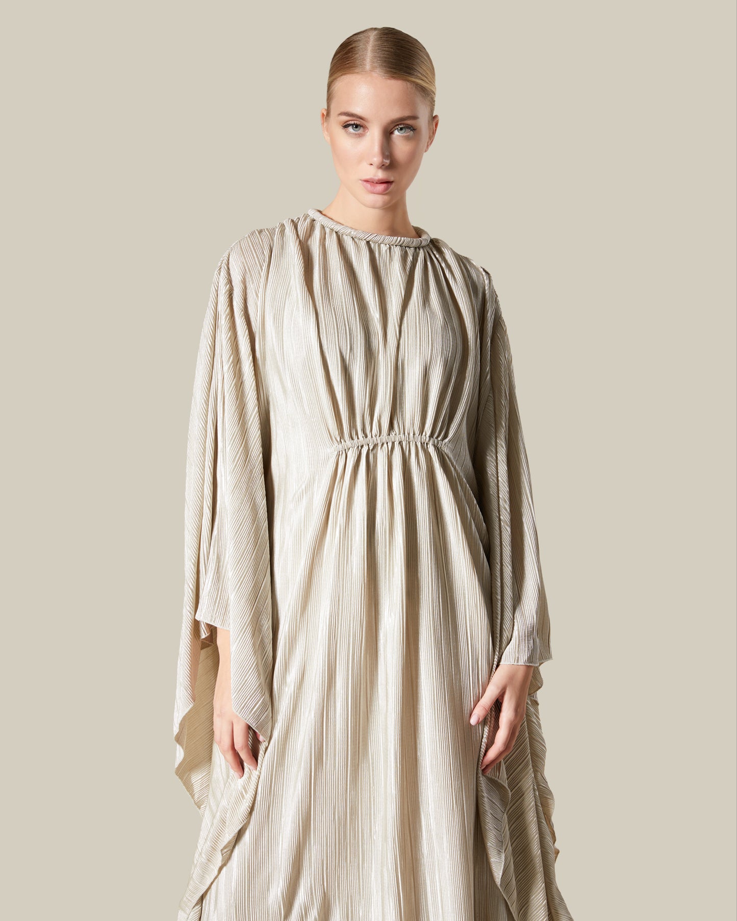 Metallic Plisse Dress