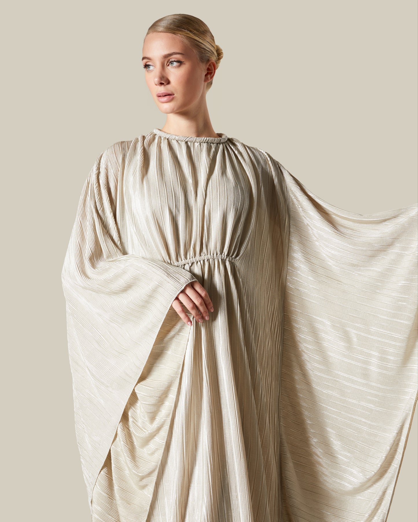 Metallic Plisse Dress