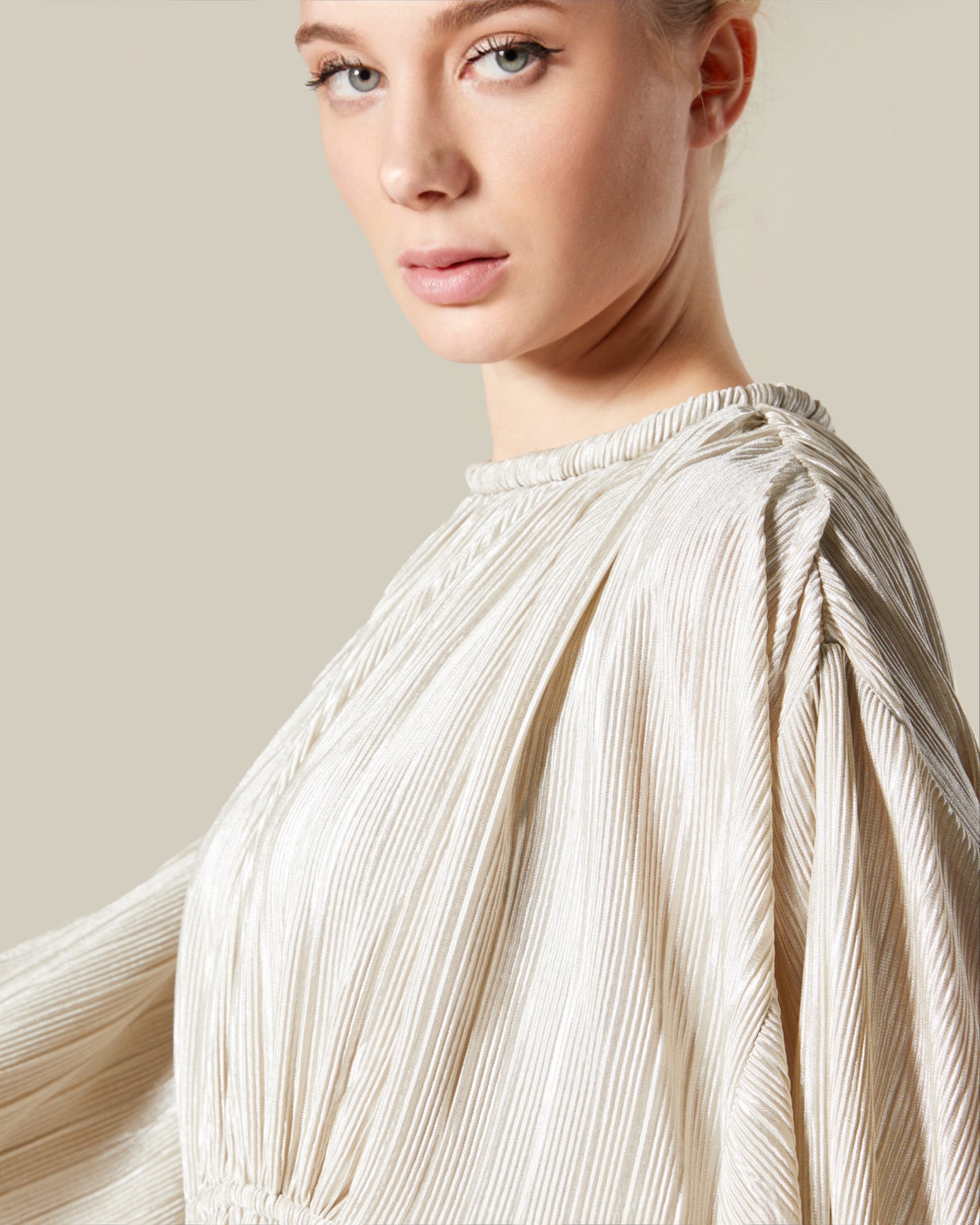 Metallic Plisse Dress