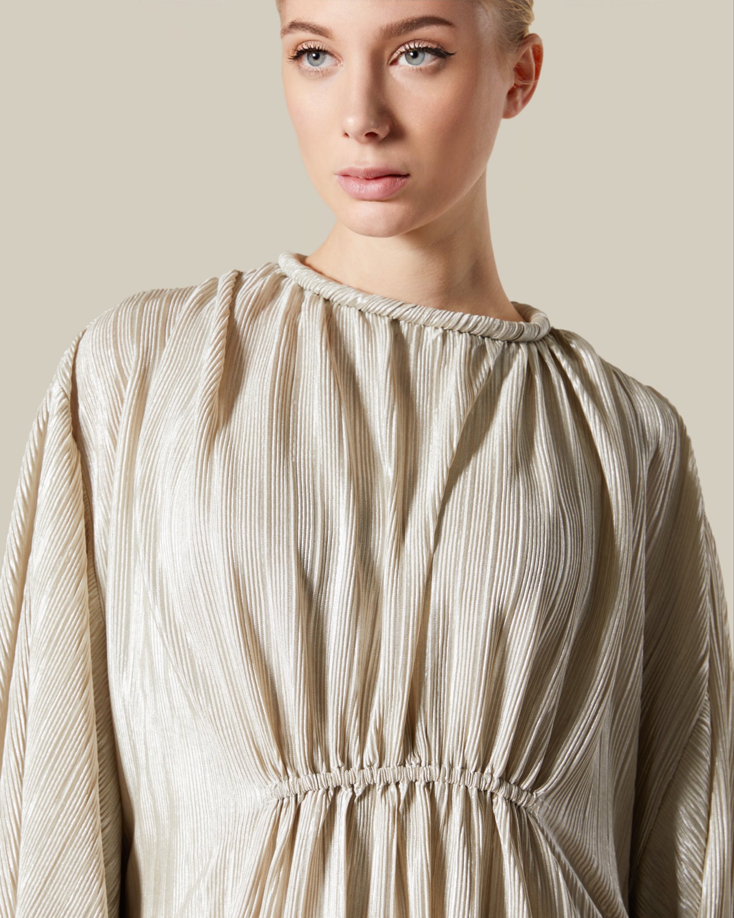 Metallic Plisse Dress