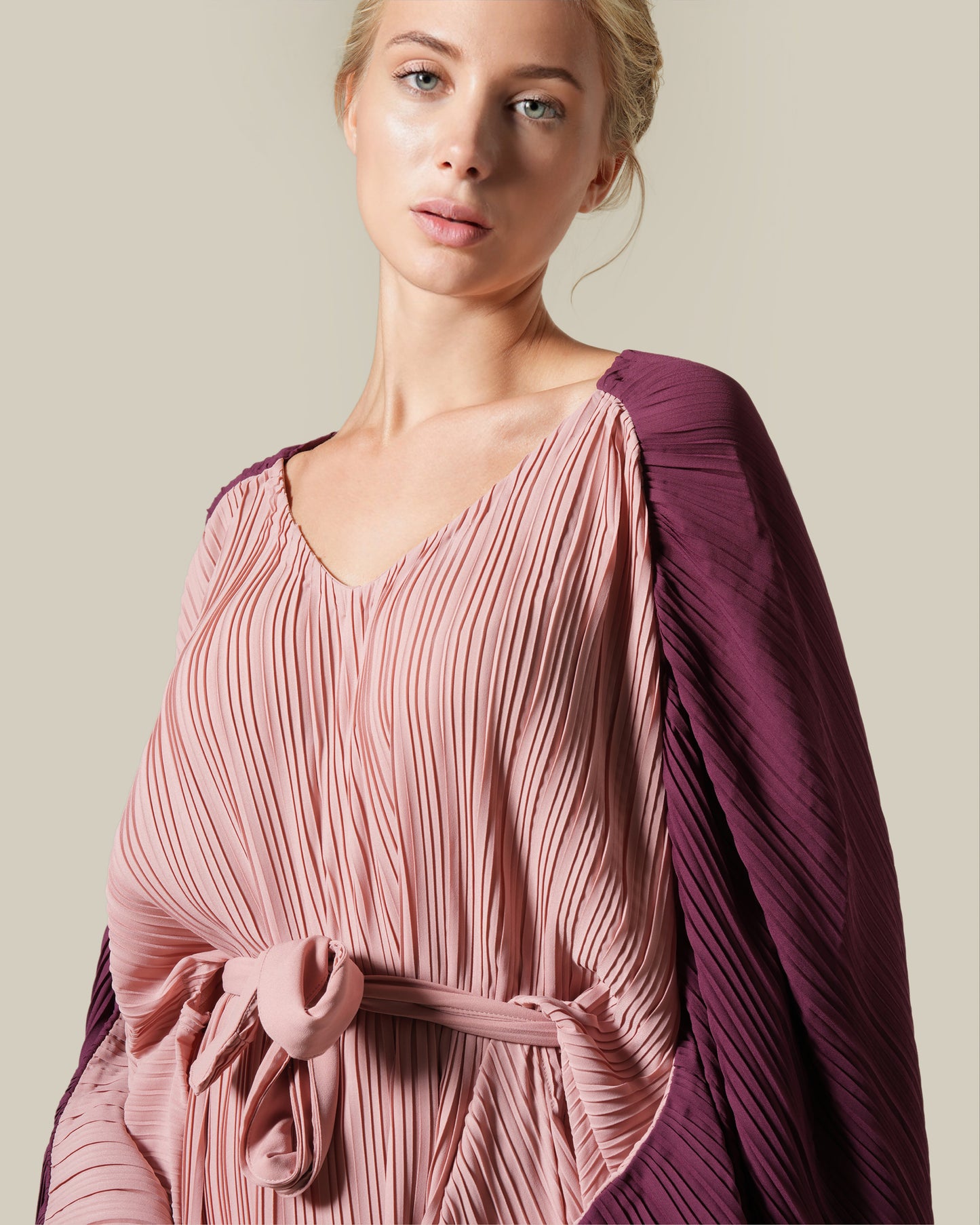 Color Block Plisse Dress