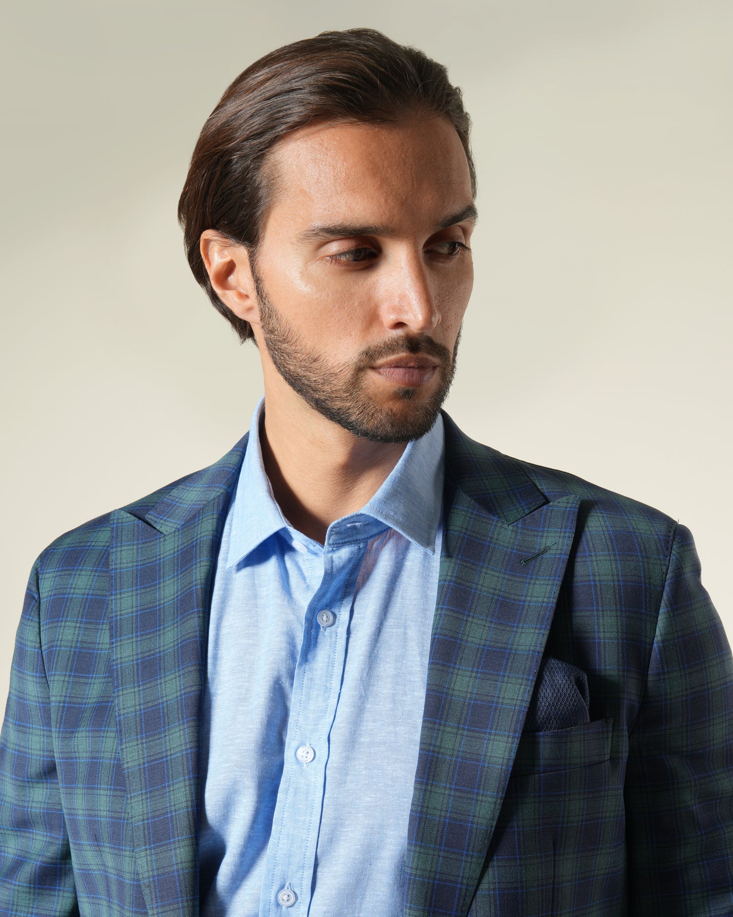 Checked Single Breasted Suit Jacket
