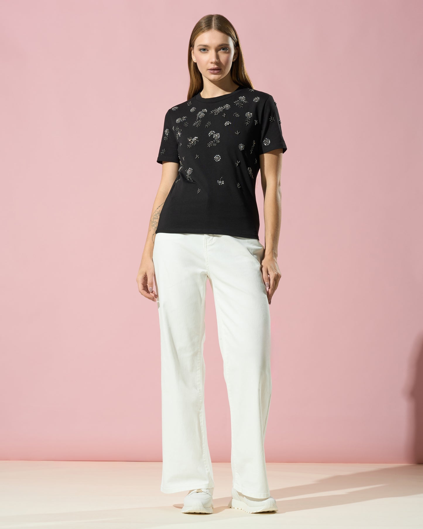Crystal-Embellished Cotton T-Shirt