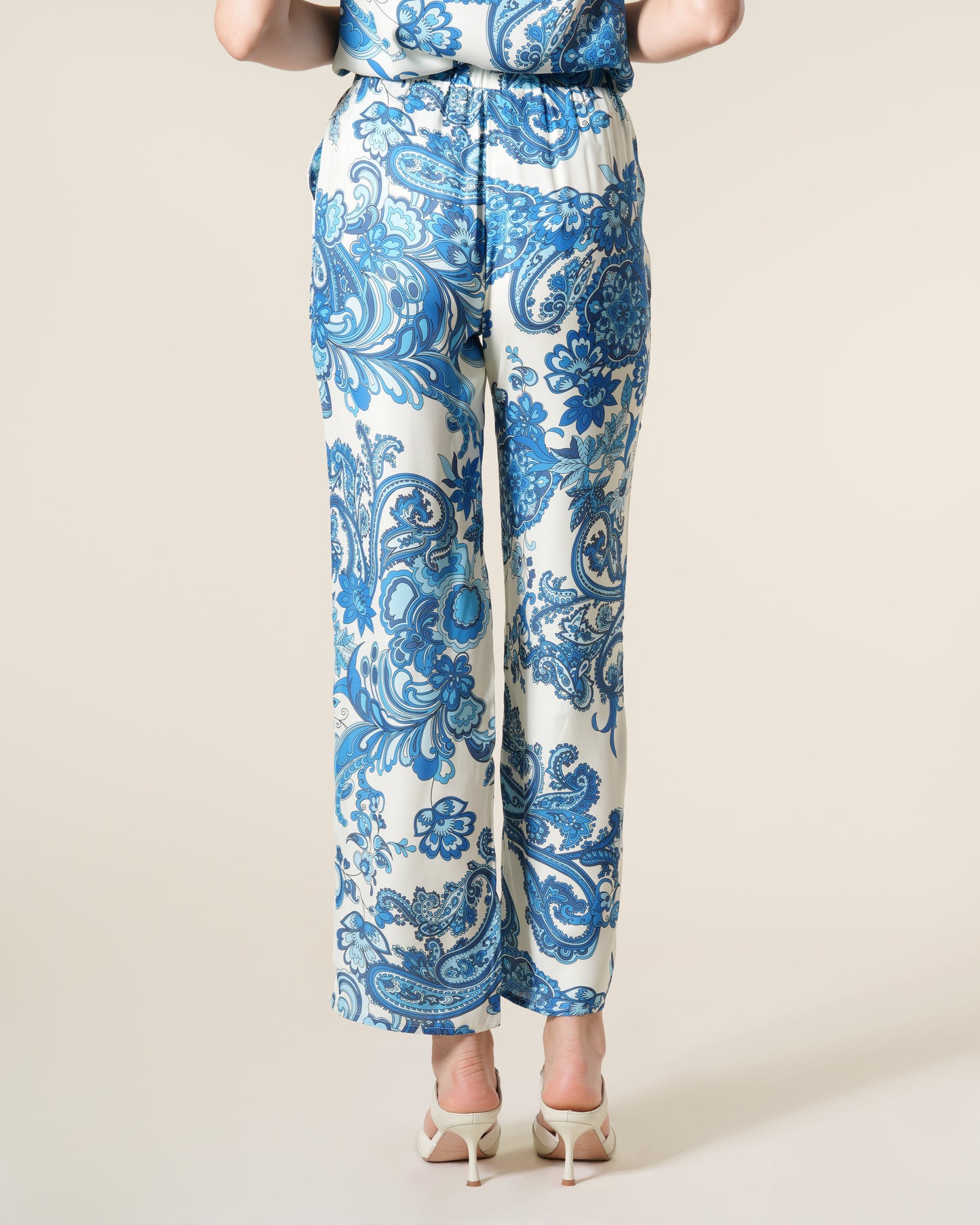 Paisley Print Wide Leg Pants