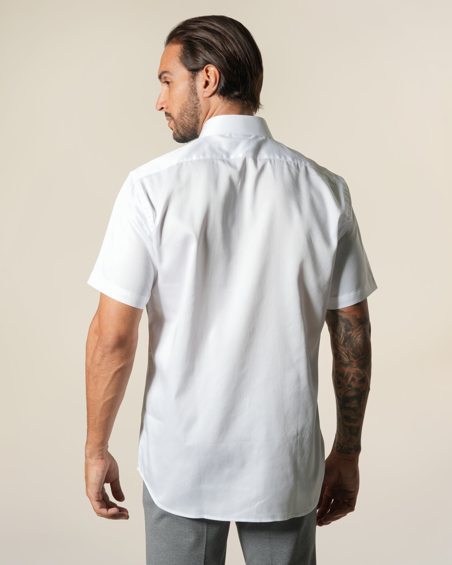 Plain Short Sleeve Cotton Shirt