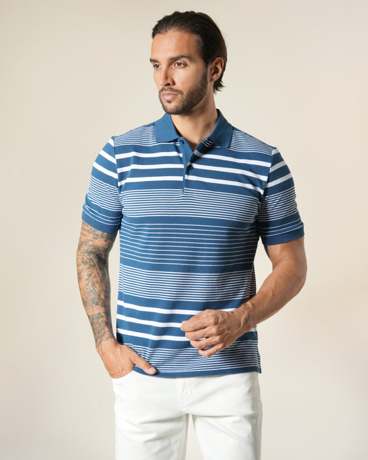 Striped Cotton Polo Shirt