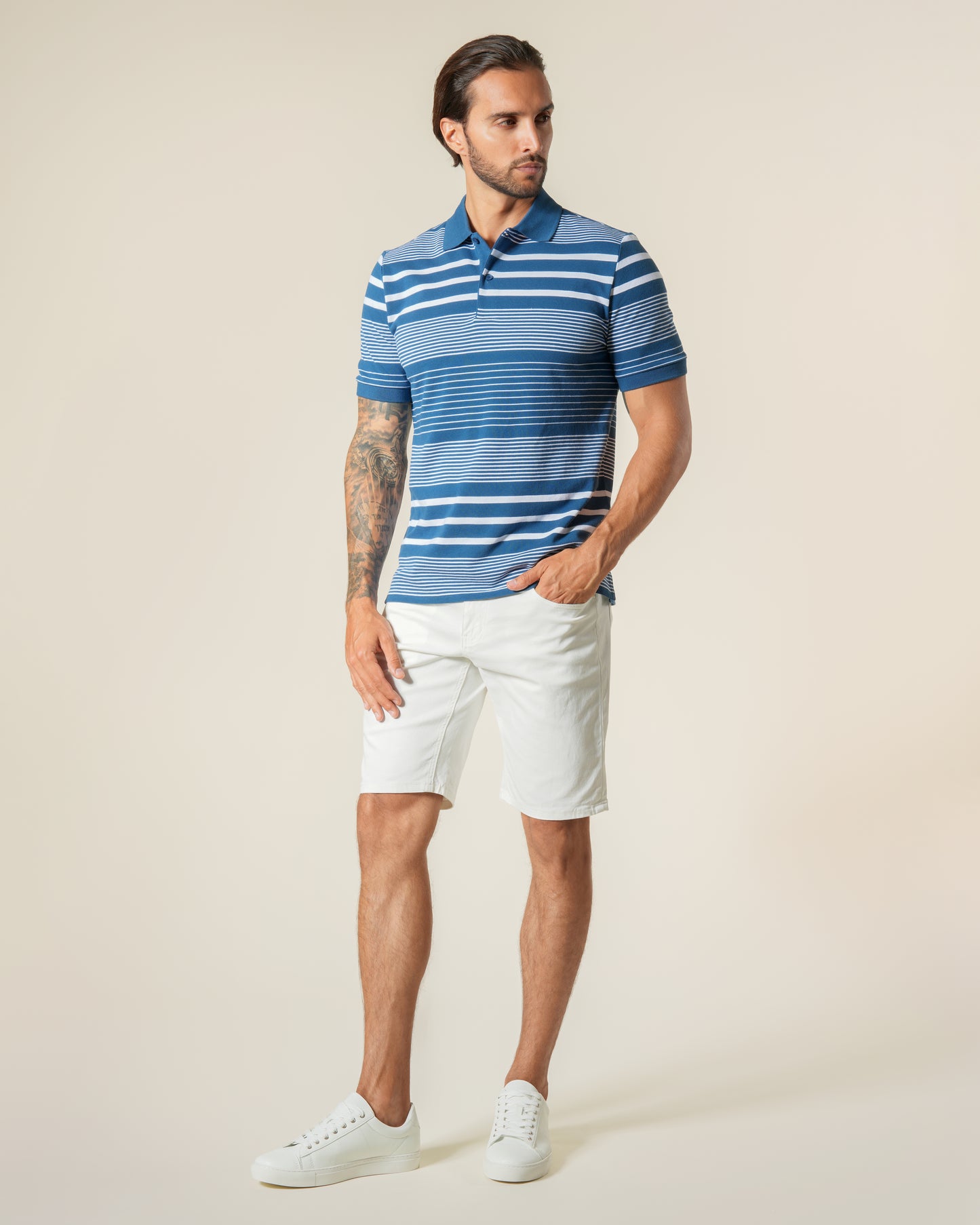 Striped Cotton Polo Shirt