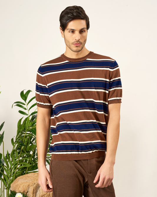 Striped Knit T-Shirt