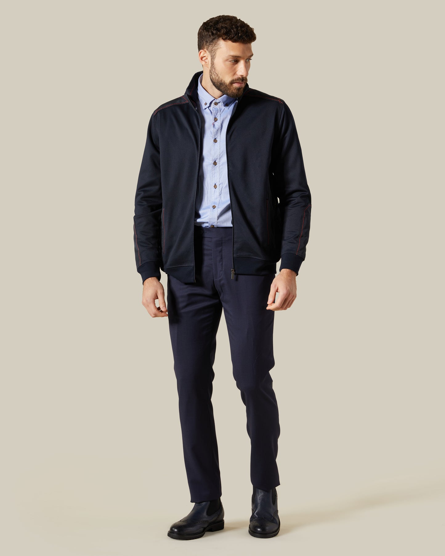 Faux Exposed Seams Jacket