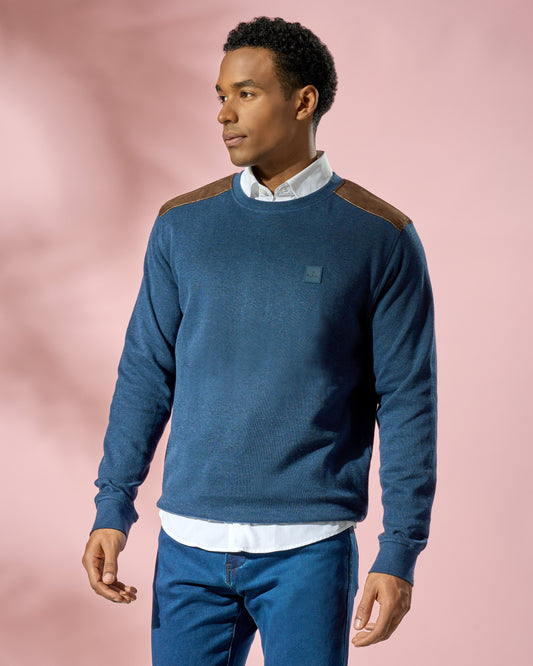 Navy Melange Pullover