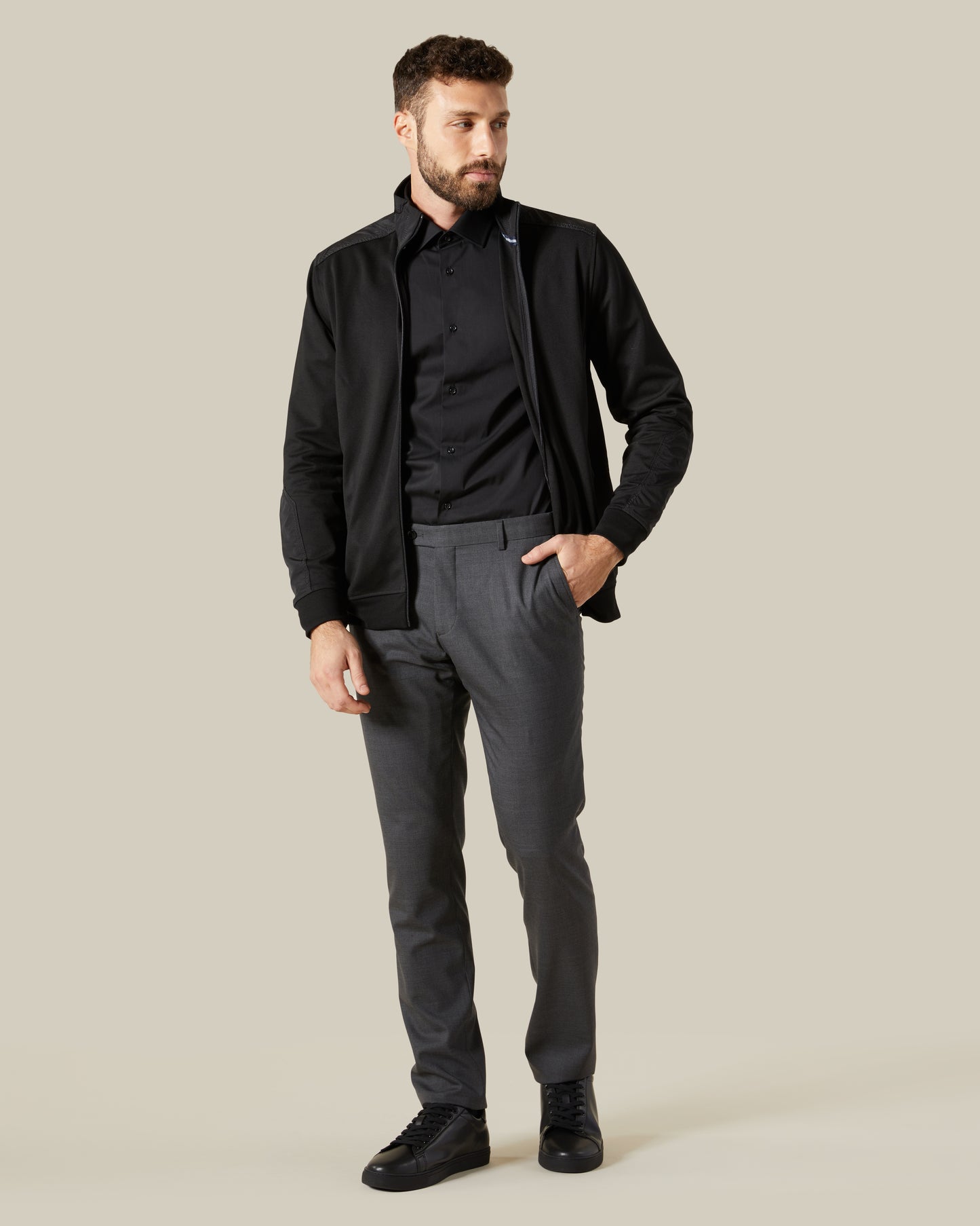 Faux Exposed Seams Jacket
