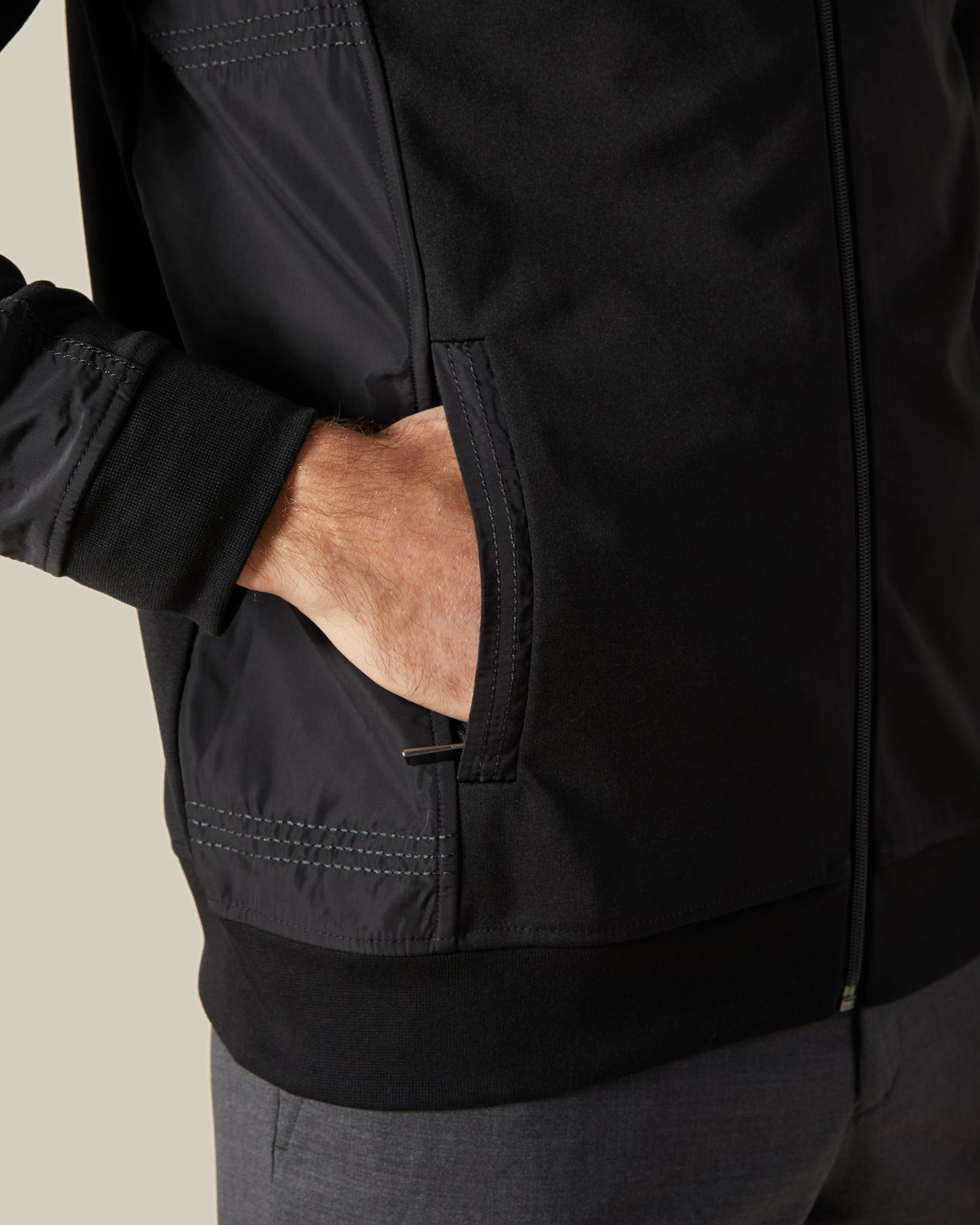 Faux Exposed Seams Jacket