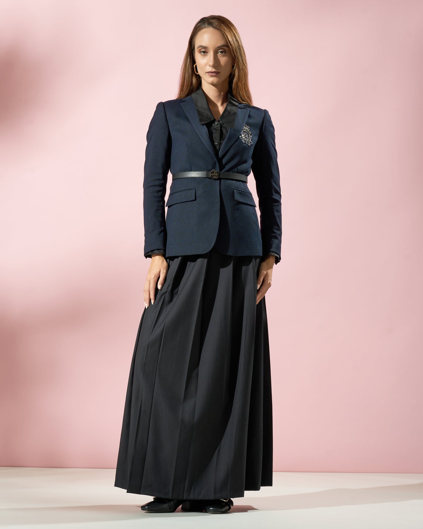 Embellished Crest Suit Jacket