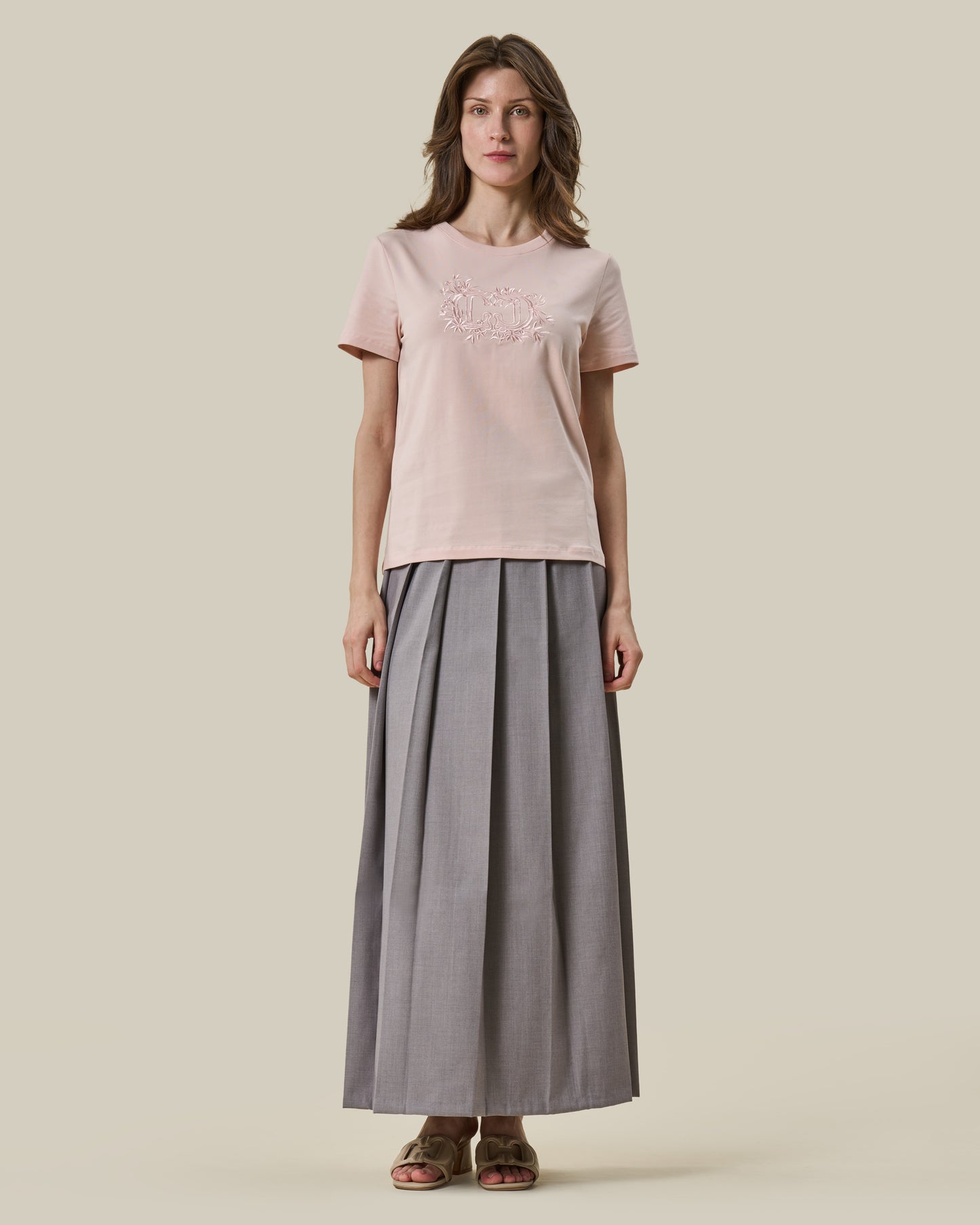 Light Pink Embroidered Logo T-Shirt