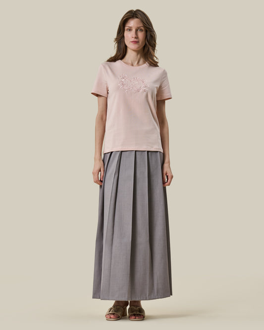 Light Pink Embroidered Logo T-Shirt