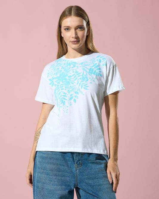 Whimsical Floral Print T-Shirt