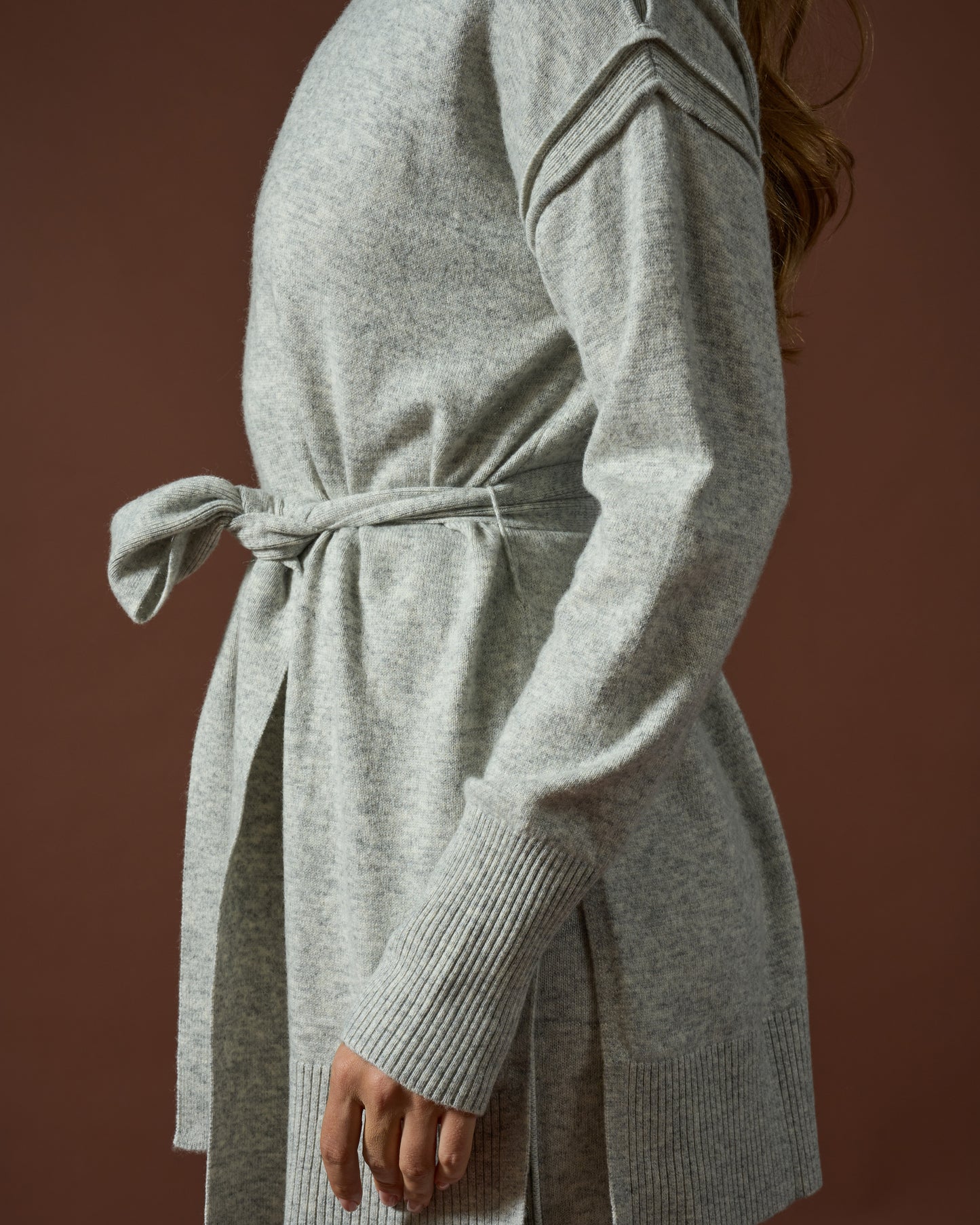 Cozy Knit Belted Top & Wide-Leg Trouser