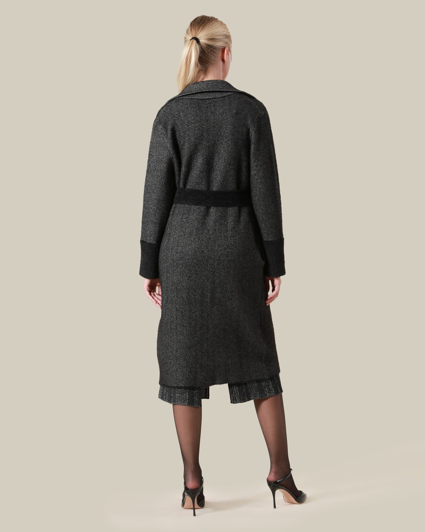 Herringbone Wrap Coat
