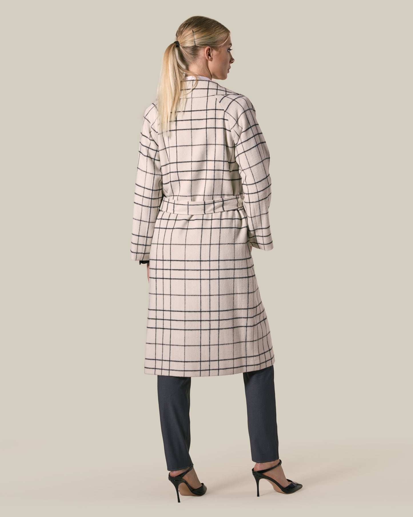 Checked Double Breasted Coat