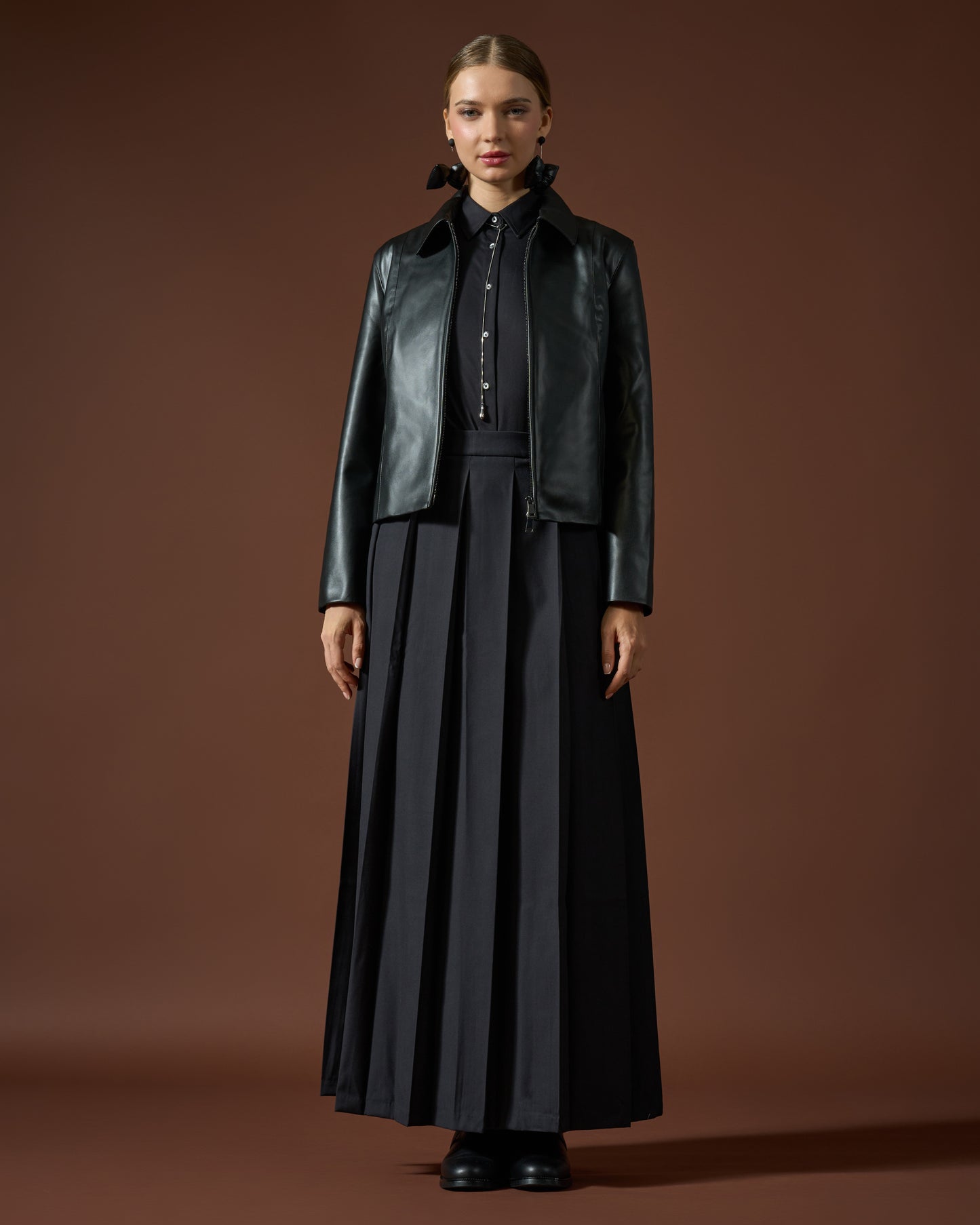 Noir Zip Leather Jacket