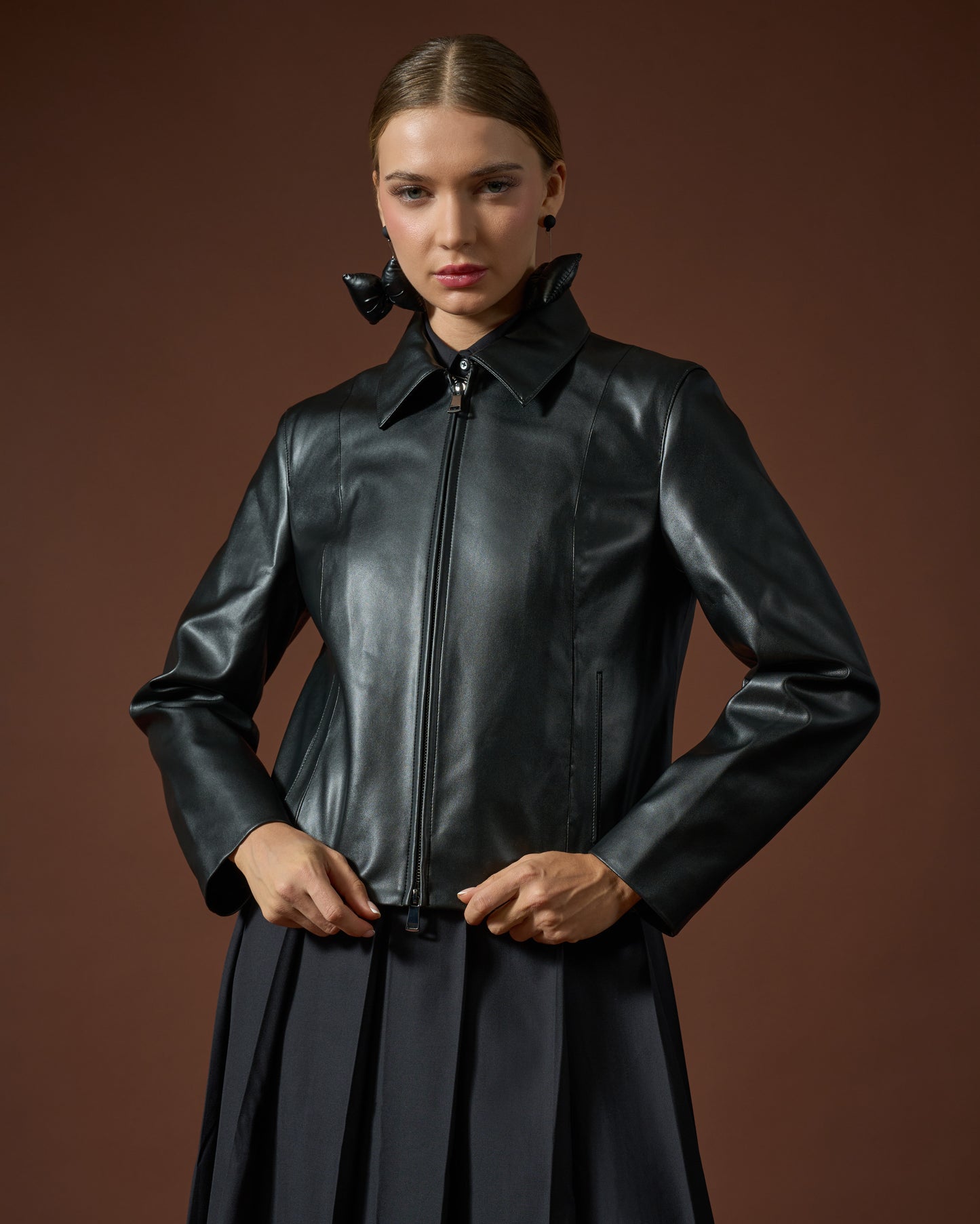 Noir Zip Leather Jacket