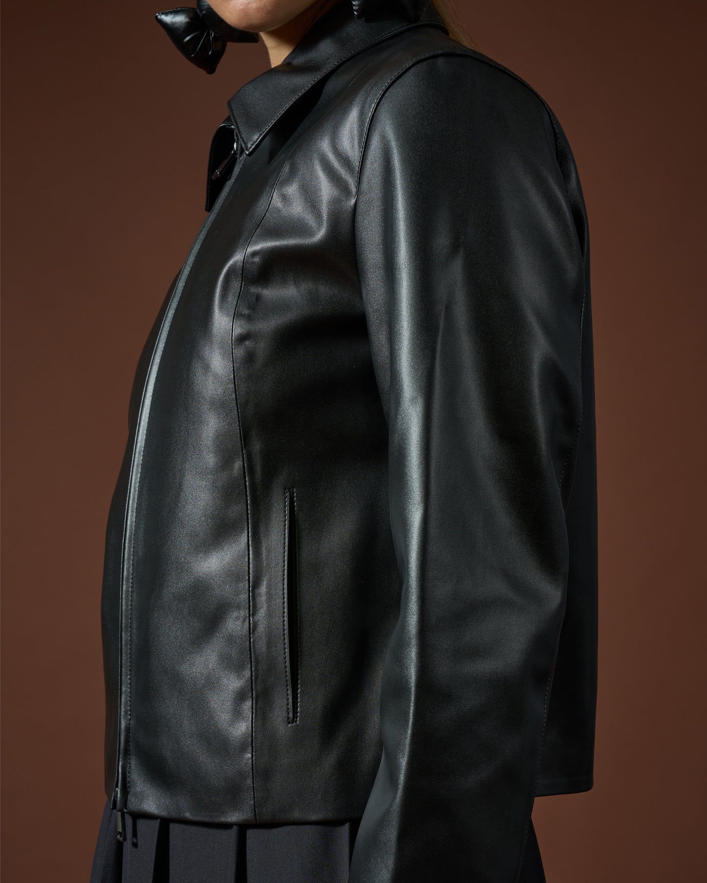 Noir Zip Leather Jacket