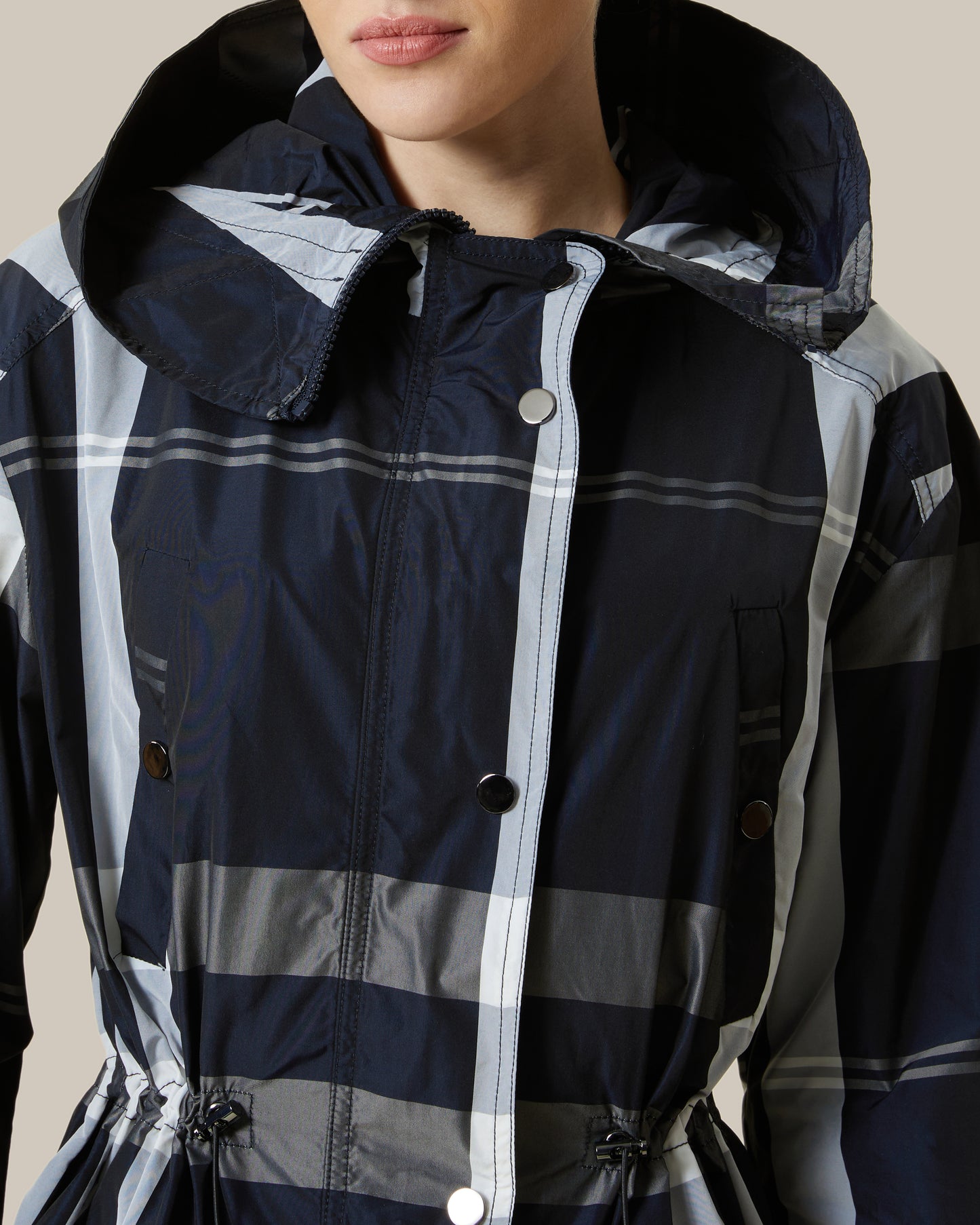 Plaid Patterned Raincoat