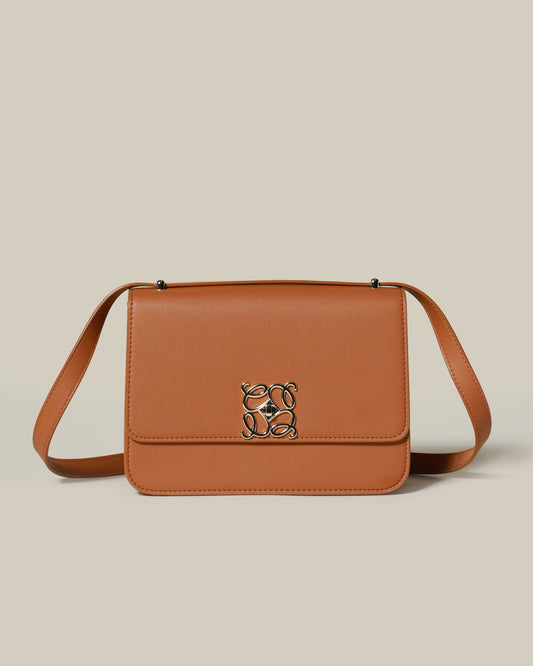 Metal Monogram Embellished Crossbody Bag