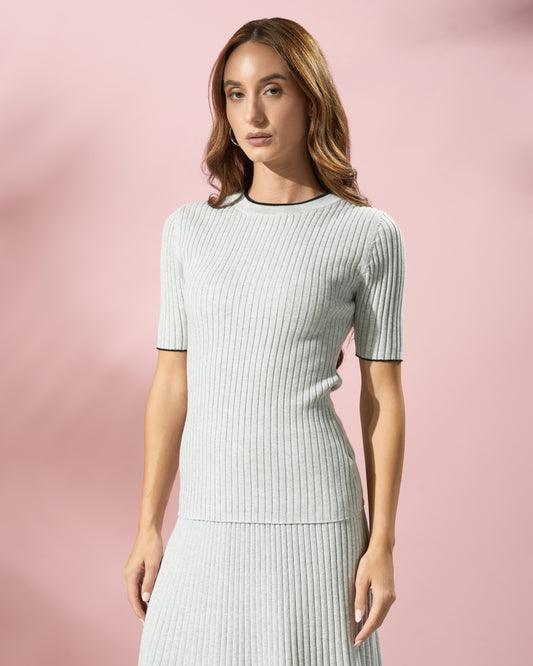 Ribbed Knit Tee